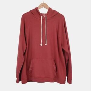 Goodthreads Men's XXL Pullover Fleece Hoodie Tunnel Pockets Red Orange
